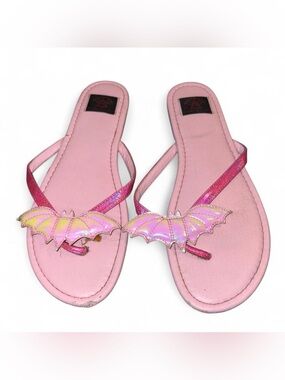 Bat Women's Pink Bat-Accent Flip Flop Sandals